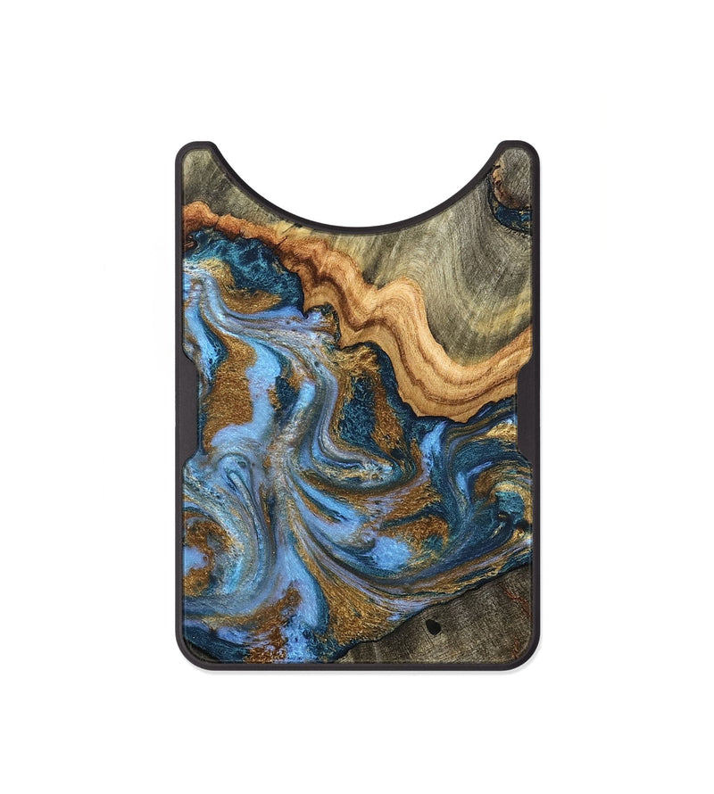 Alloy Wood Wallet - Kassie (Teal & Gold, 831756)