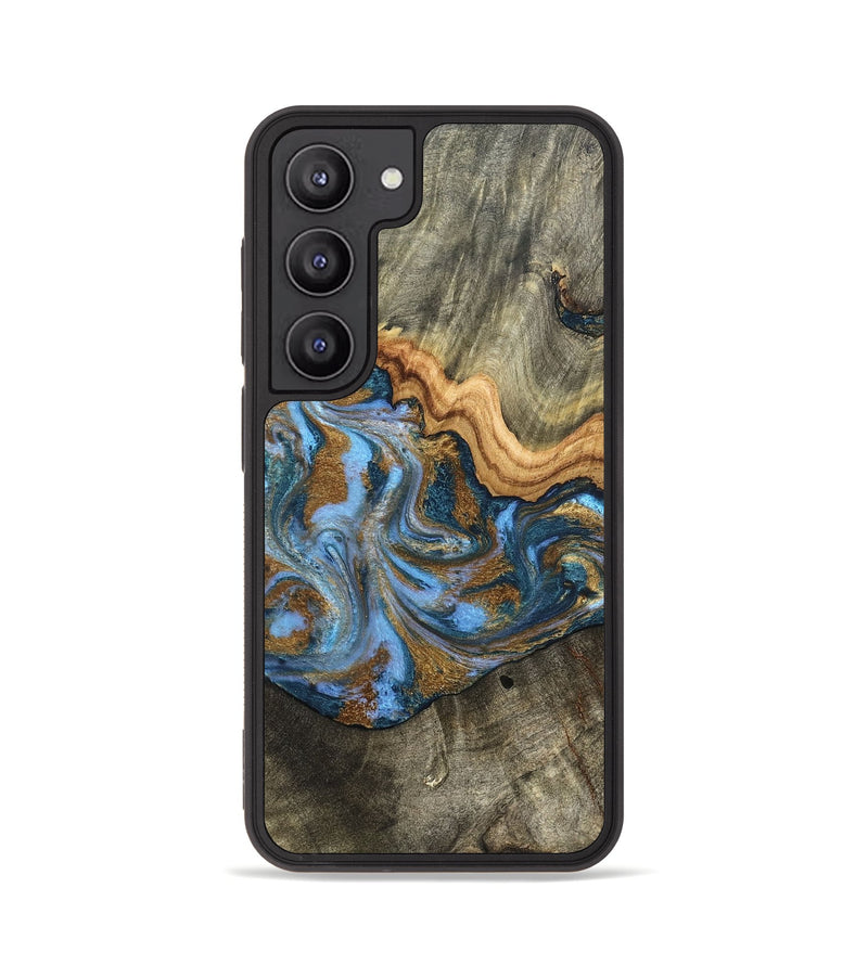 Galaxy S23 Wood Phone Case - Kassie (Teal & Gold, 831756)