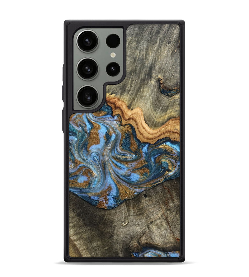 Galaxy S24 Ultra Wood Phone Case - Kassie (Teal & Gold, 831756)