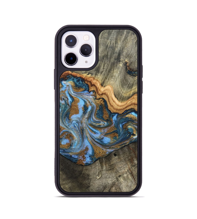 iPhone 11 Pro Wood Phone Case - Kassie (Teal & Gold, 831756)