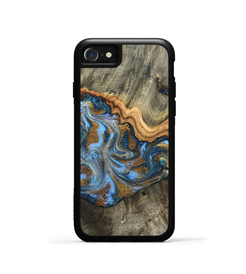 iPhone SE Wood Phone Case - Kassie (Teal & Gold, 831756)