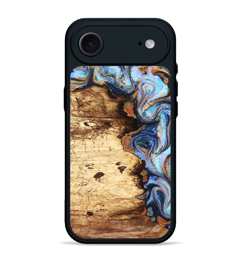 iPhone 17 Air Wood Phone Case - Irwin (Teal & Gold, 831757)