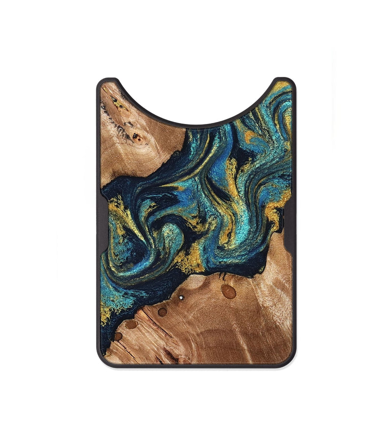 Alloy Wood Wallet - Erwin (Teal & Gold, 831758)
