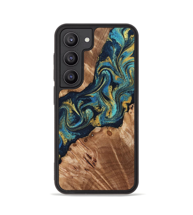 Galaxy S23 Wood Phone Case - Erwin (Teal & Gold, 831758)
