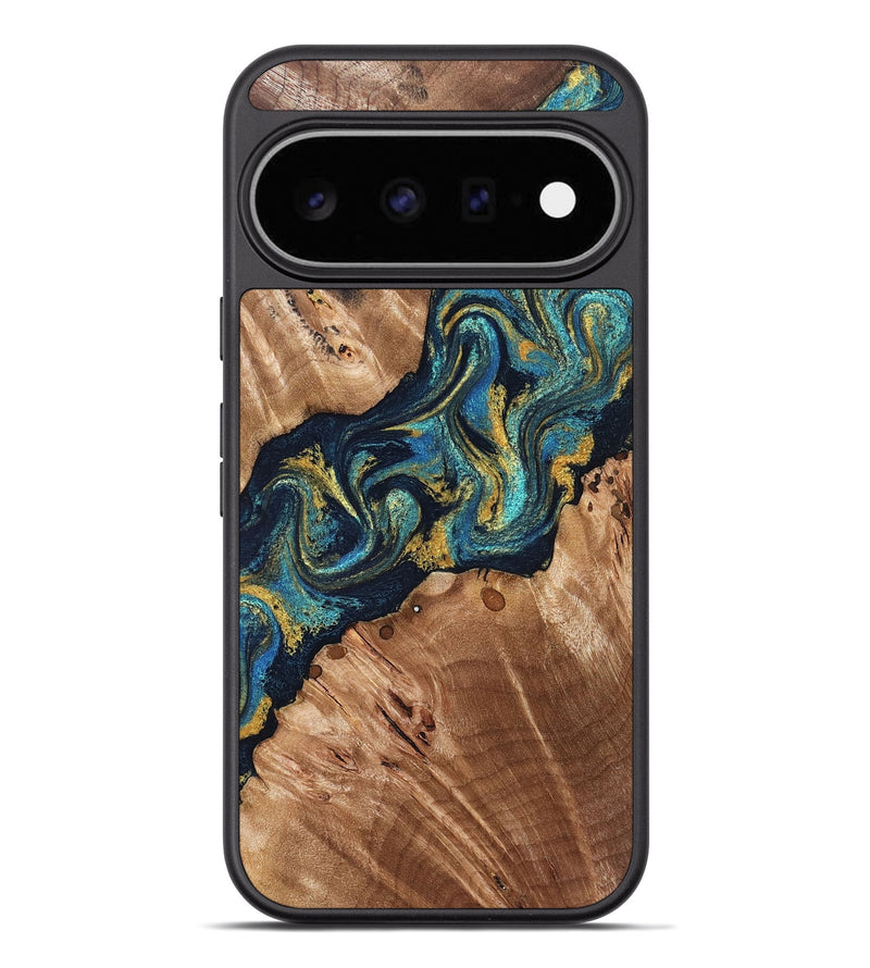 Pixel 11 Pro XL Wood Phone Case - Erwin (Teal & Gold, 831758)
