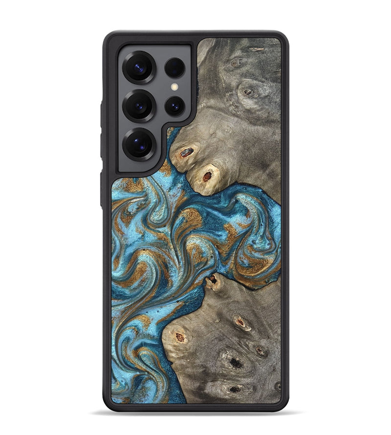 Galaxy S25 Ultra Wood Phone Case - Lindsay (Teal & Gold, 831759)