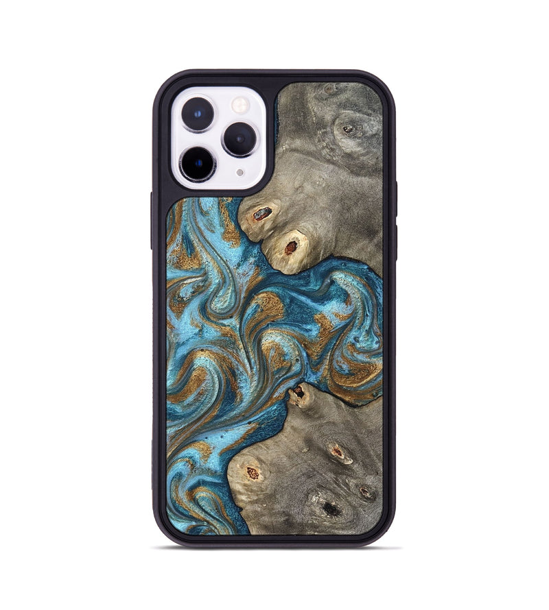 iPhone 11 Pro Wood Phone Case - Lindsay (Teal & Gold, 831759)