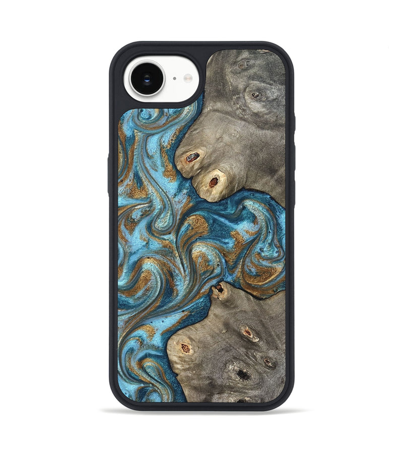 iPhone 16e Wood Phone Case - Lindsay (Teal & Gold, 831759)