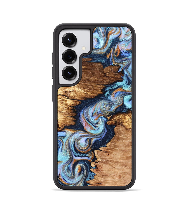 Galaxy S25 Wood Phone Case - Brady (Teal & Gold, 831760)
