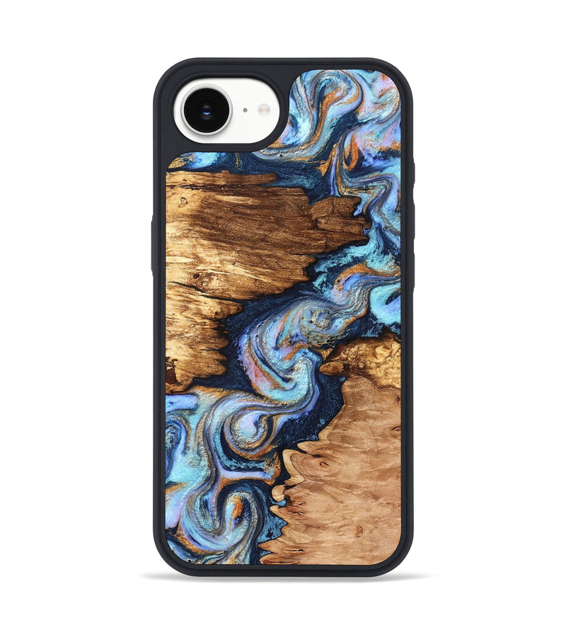 iPhone 17e Wood Phone Case - Brady (Teal & Gold, 831760)