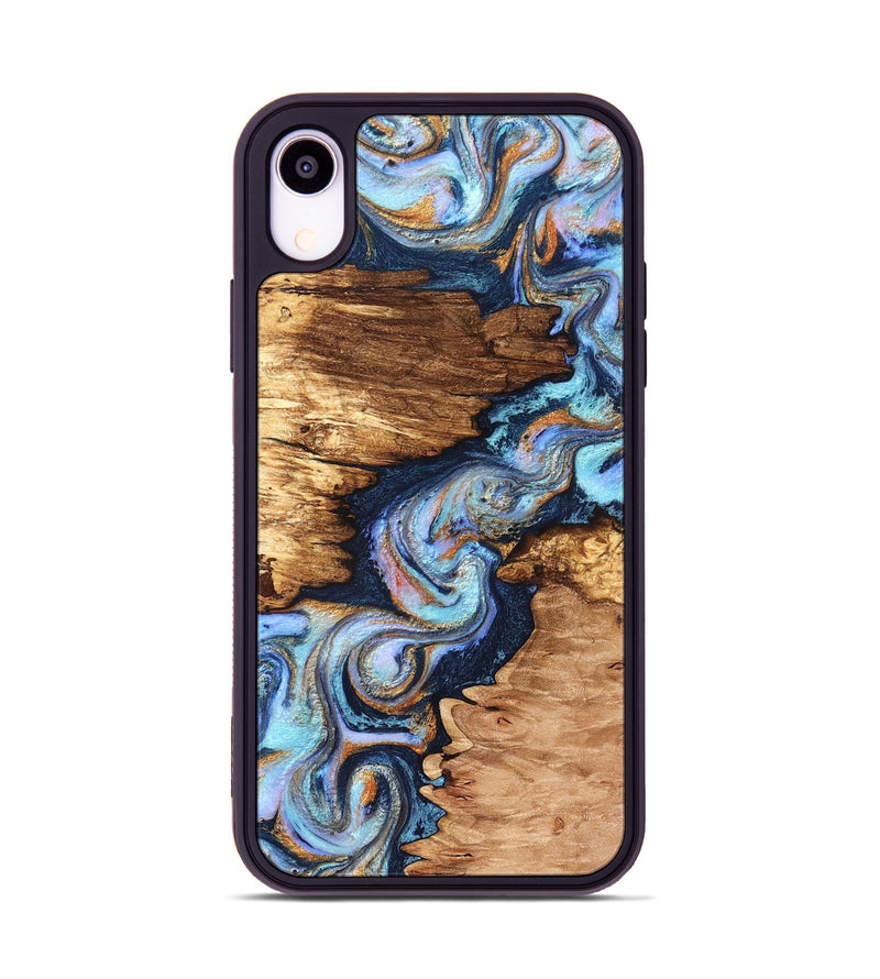 iPhone Xr Wood Phone Case - Brady (Teal & Gold, 831760)