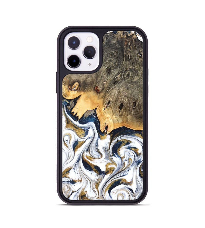 iPhone 11 Pro Wood Phone Case - Angelia (Teal & Gold, 831761)
