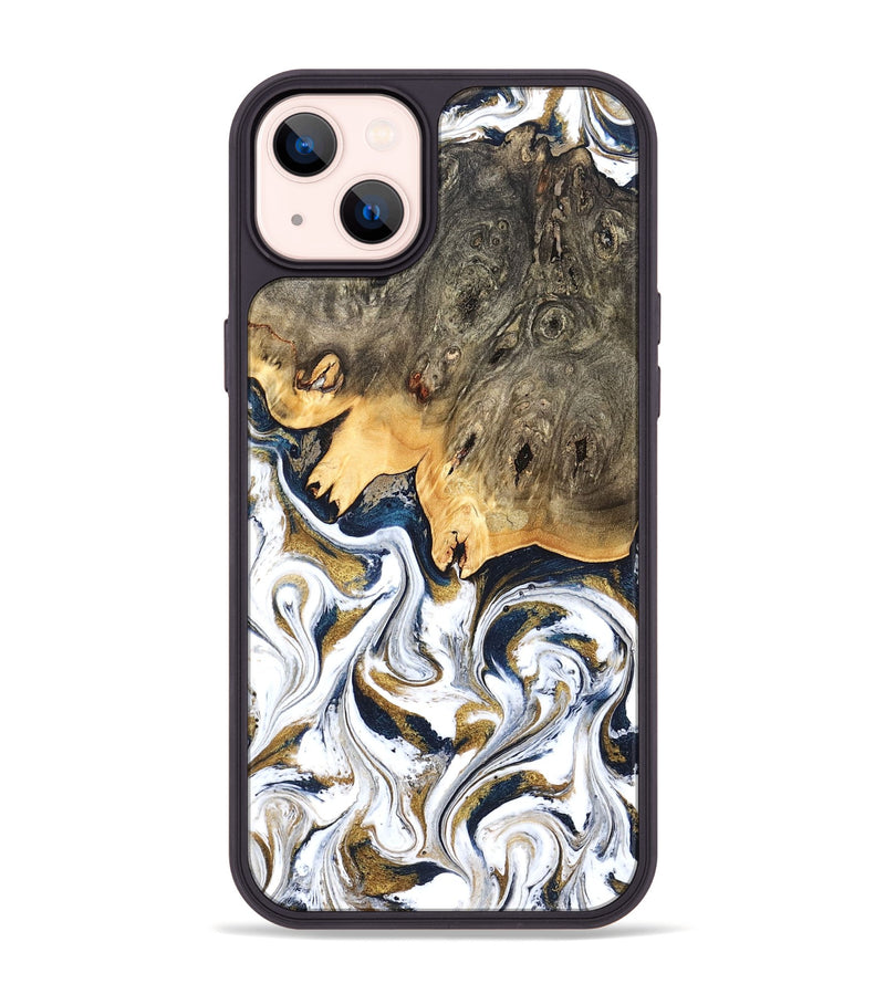 iPhone 14 Plus Wood Phone Case - Angelia (Teal & Gold, 831761)