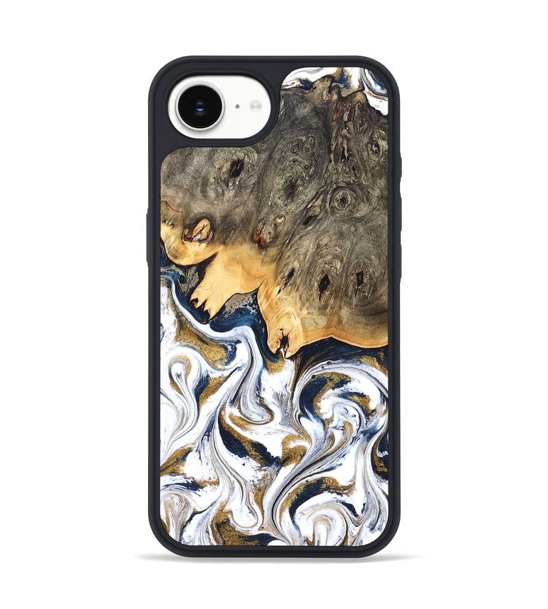 iPhone 16e Wood Phone Case - Angelia (Teal & Gold, 831761)