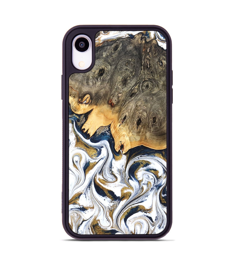 iPhone Xr Wood Phone Case - Angelia (Teal & Gold, 831761)