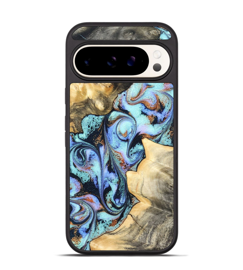 Pixel 9 Wood Phone Case - Melvyn (Teal & Gold, 831762)