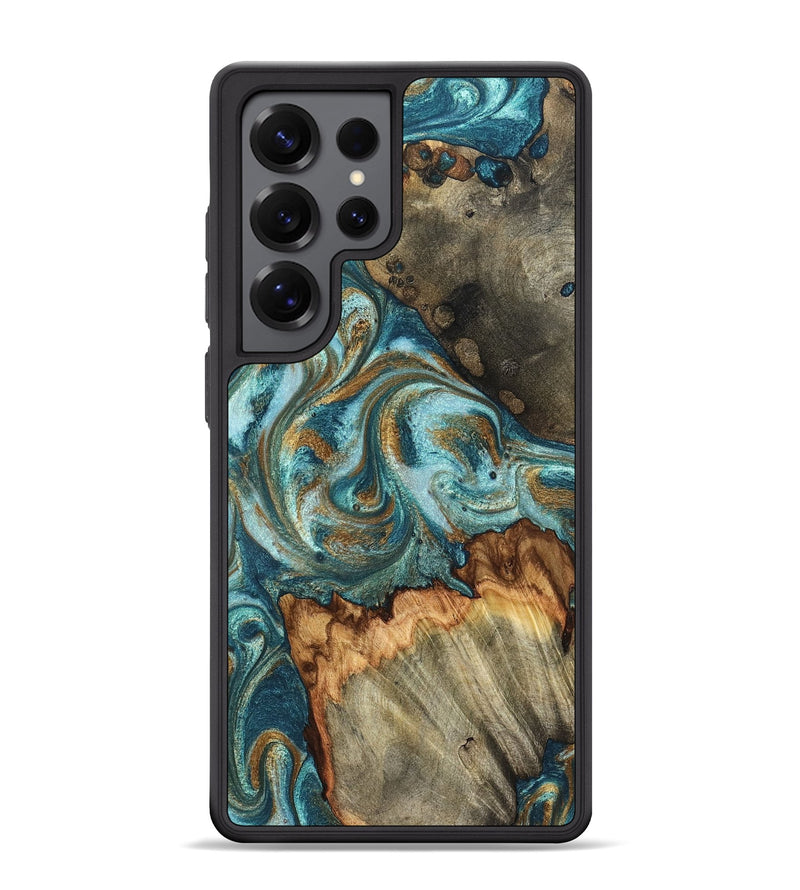 Galaxy S25 Ultra Wood Phone Case - Beckett (Teal & Gold, 831763)