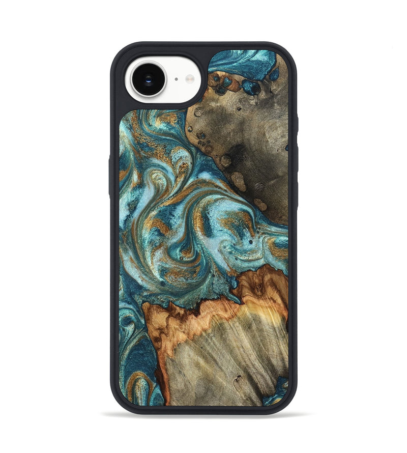 iPhone 17e Wood Phone Case - Beckett (Teal & Gold, 831763)