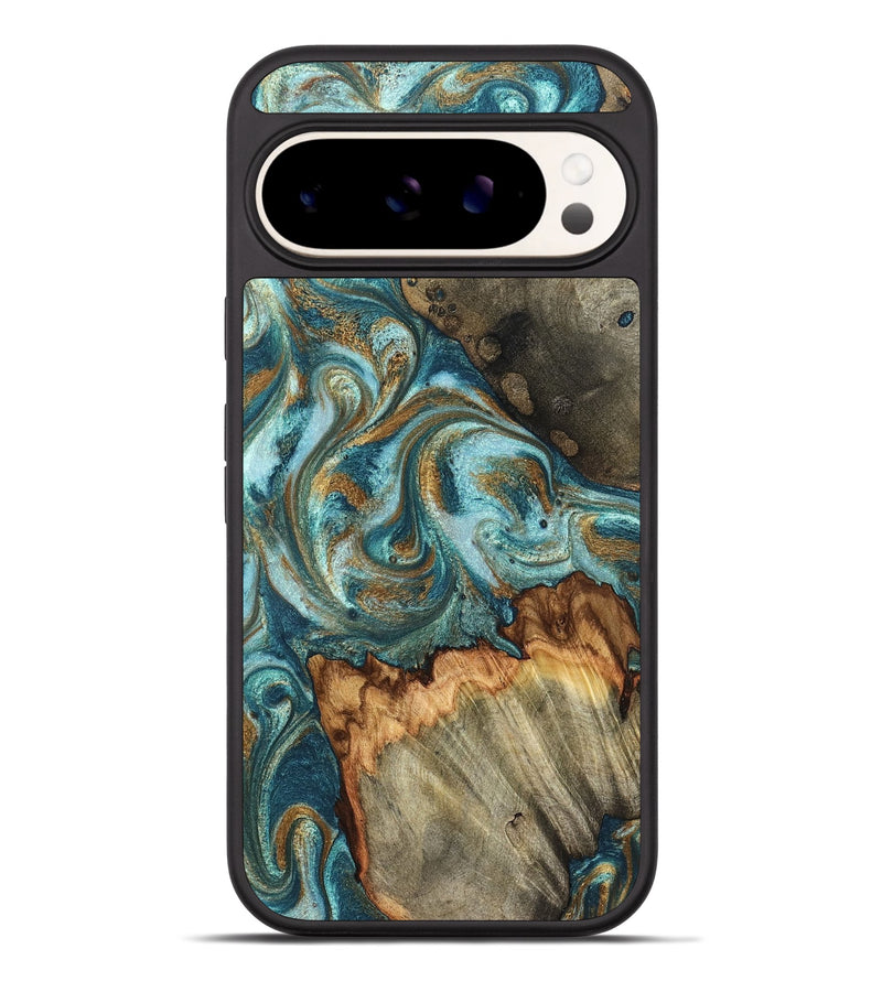 Pixel 9 Pro XL Wood Phone Case - Beckett (Teal & Gold, 831763)