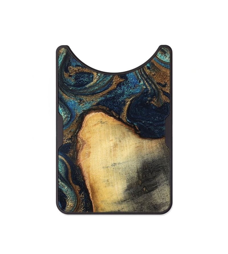Alloy Wood Wallet - Macie (Teal & Gold, 831764)