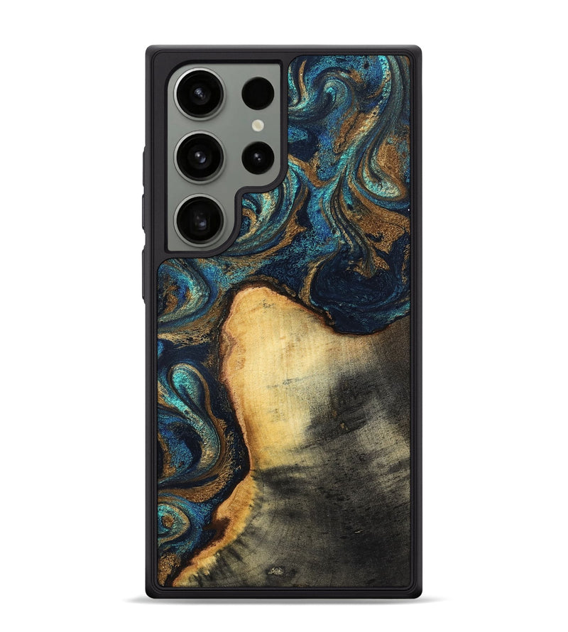 Galaxy S24 Ultra Wood Phone Case - Macie (Teal & Gold, 831764)