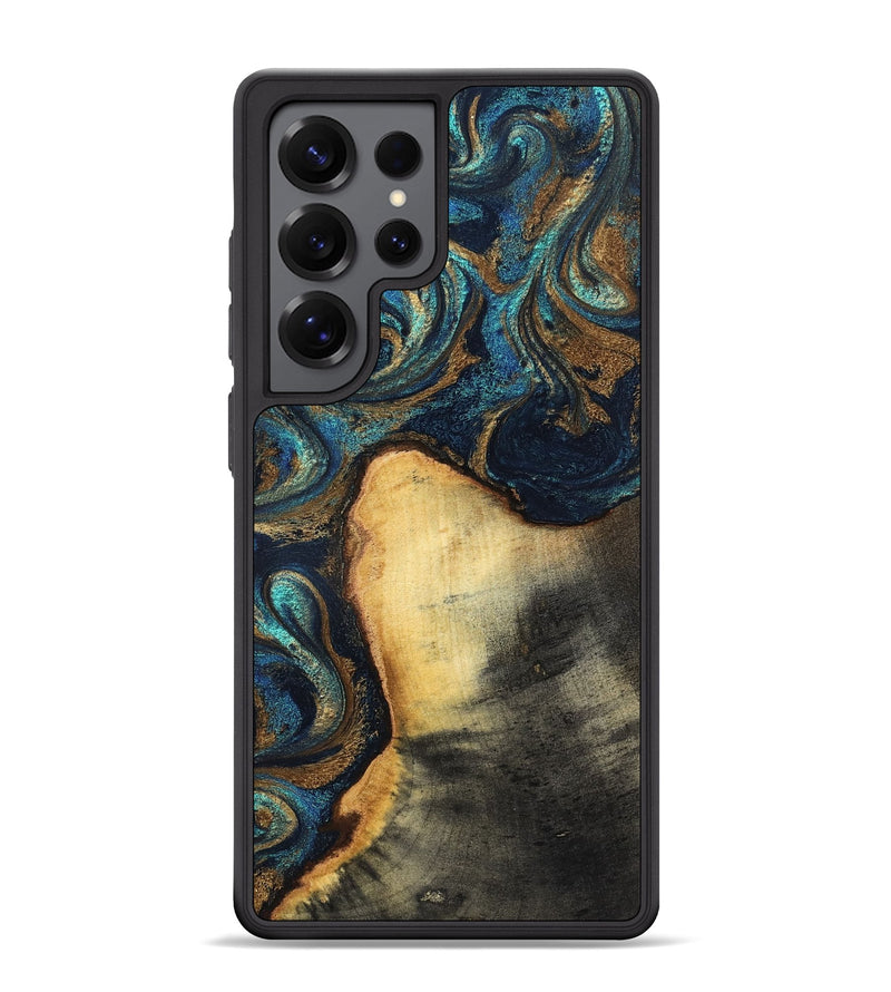 Galaxy S25 Ultra Wood Phone Case - Macie (Teal & Gold, 831764)