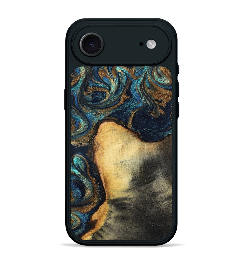 iPhone 17 Air Wood Phone Case - Macie (Teal & Gold, 831764)