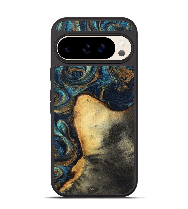 Pixel 10 Wood Phone Case - Macie (Teal & Gold, 831764)