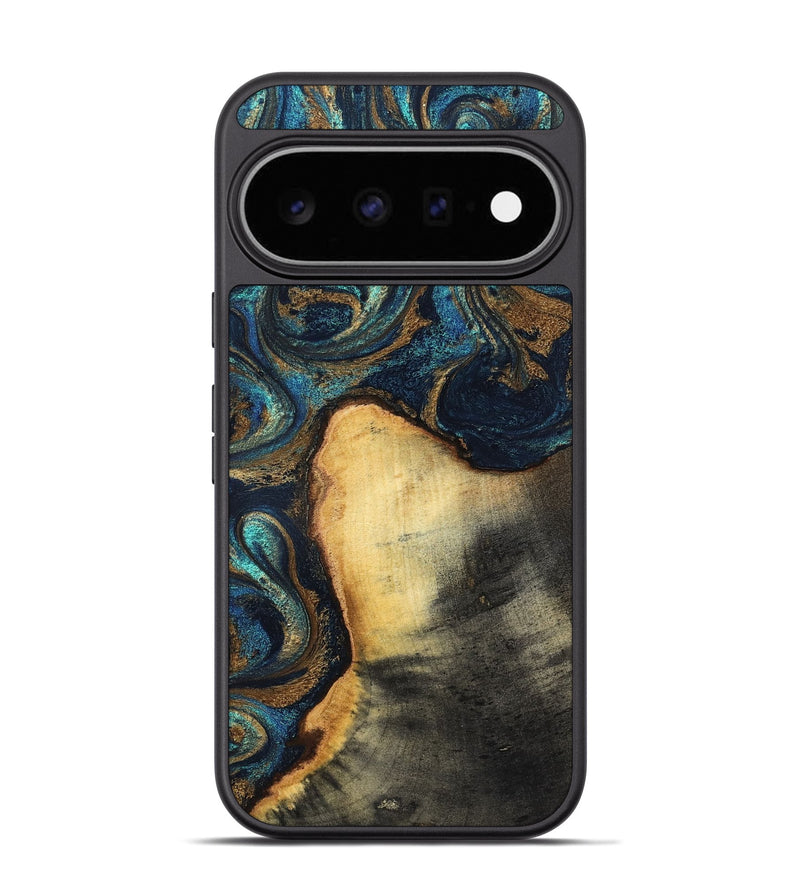 Pixel 11 Pro Wood Phone Case - Macie (Teal & Gold, 831764)