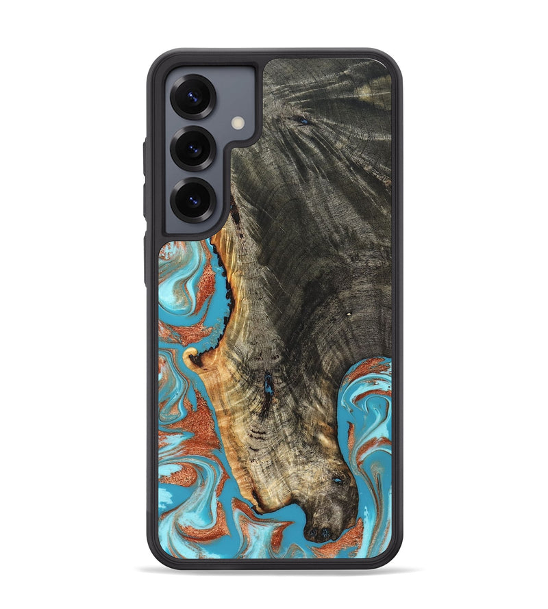 Galaxy S25 Plus Wood Phone Case - Bettie (Teal & Gold, 831765)