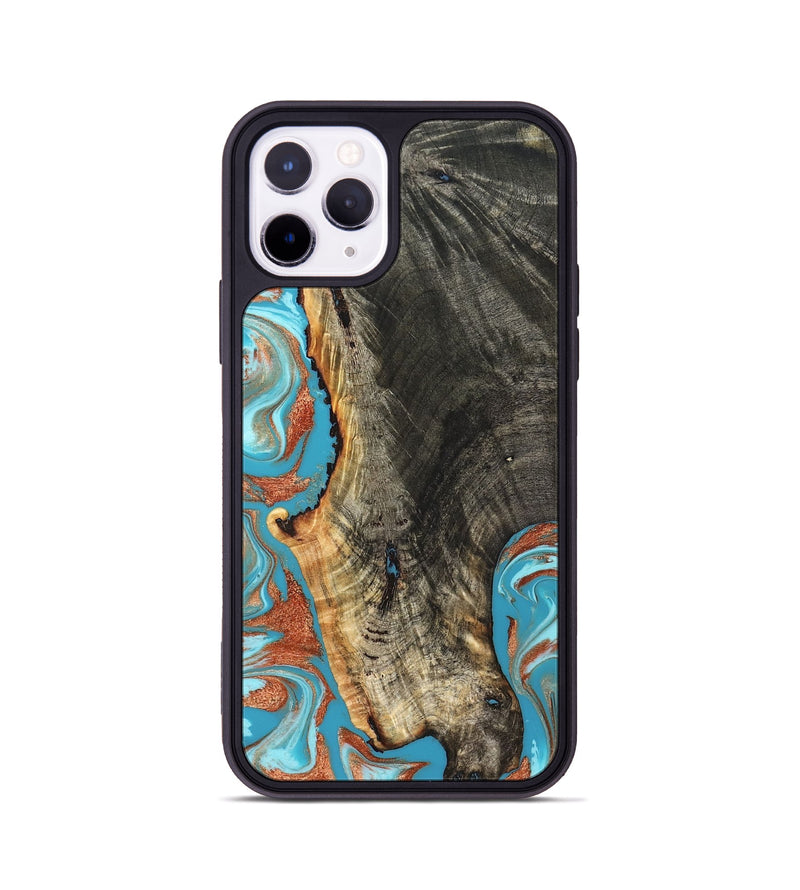 iPhone 11 Pro Wood Phone Case - Bettie (Teal & Gold, 831765)