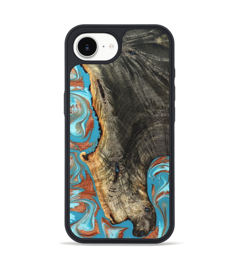 iPhone 16e Wood Phone Case - Bettie (Teal & Gold, 831765)