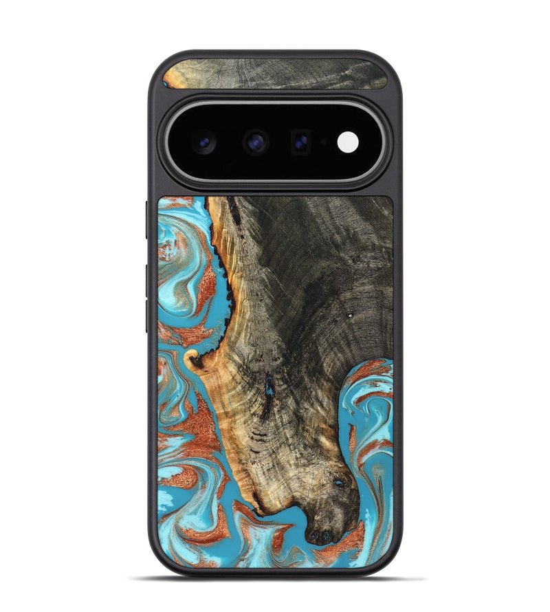 Pixel 11 Pro Wood Phone Case - Bettie (Teal & Gold, 831765)