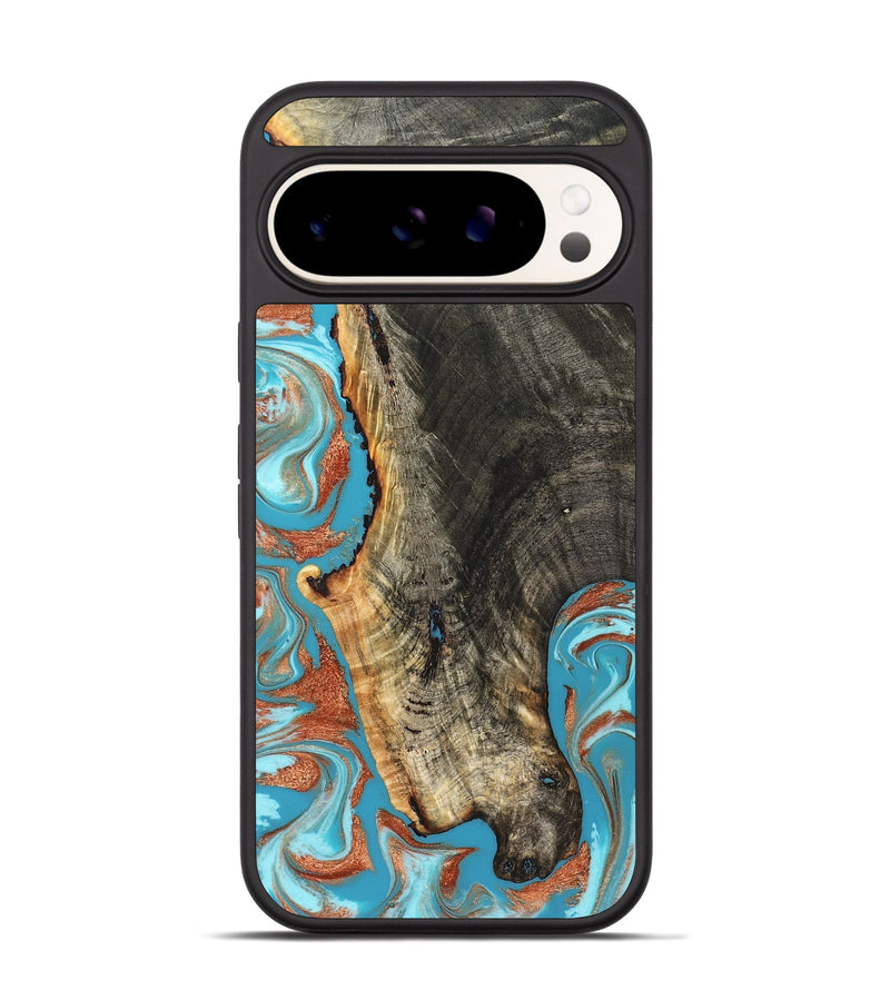 Pixel 9 Pro Wood Phone Case - Bettie (Teal & Gold, 831765)