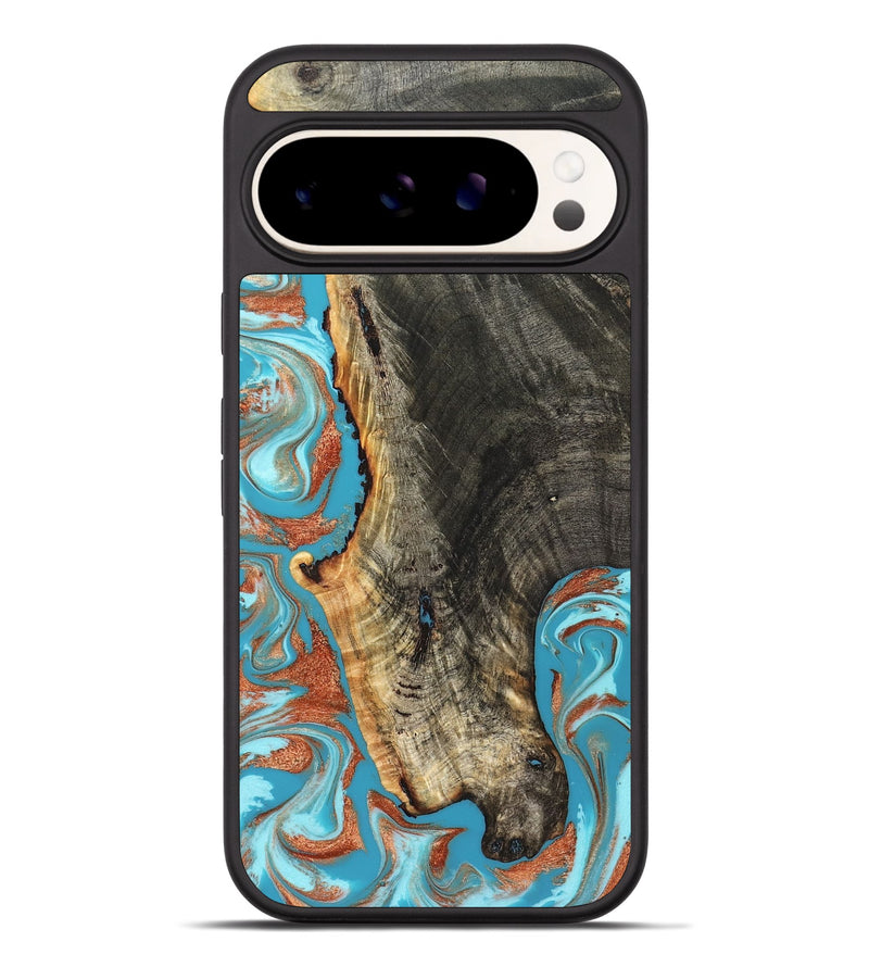 Pixel 9 Pro XL Wood Phone Case - Bettie (Teal & Gold, 831765)