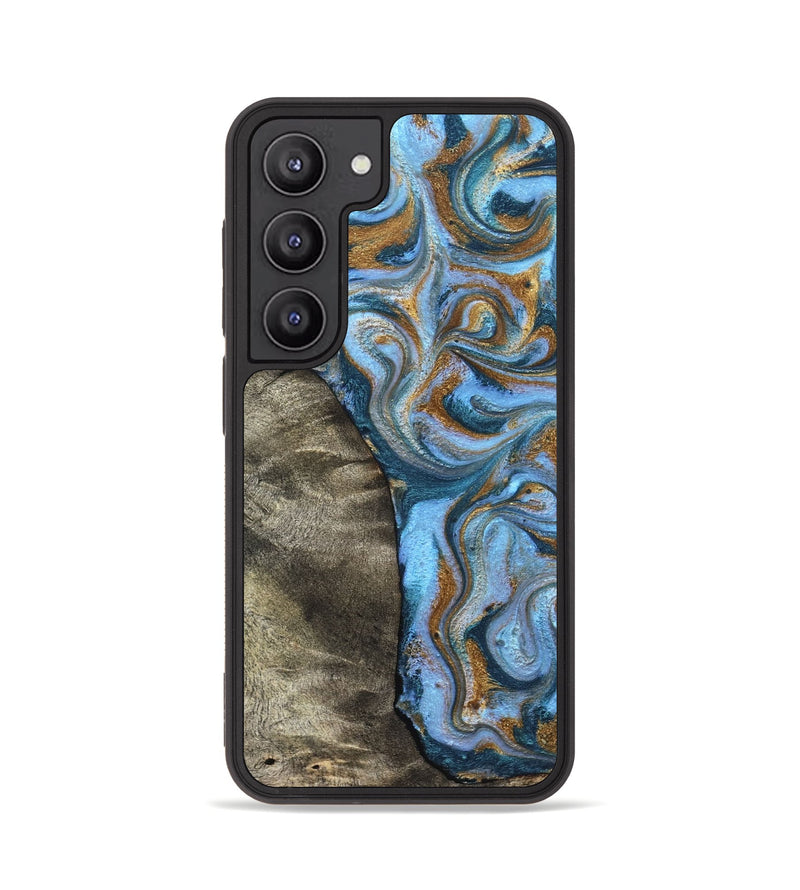 Galaxy S23 Wood Phone Case - Kelsie (Teal & Gold, 831766)