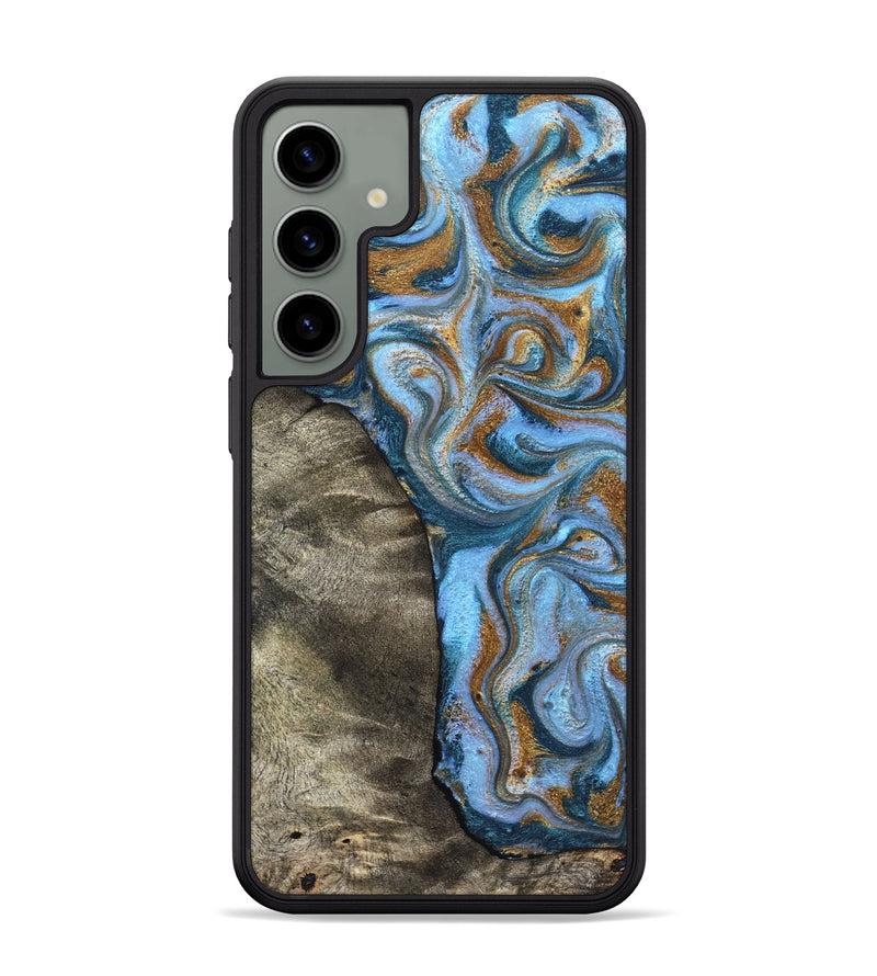Galaxy S24 Plus Wood Phone Case - Kelsie (Teal & Gold, 831766)