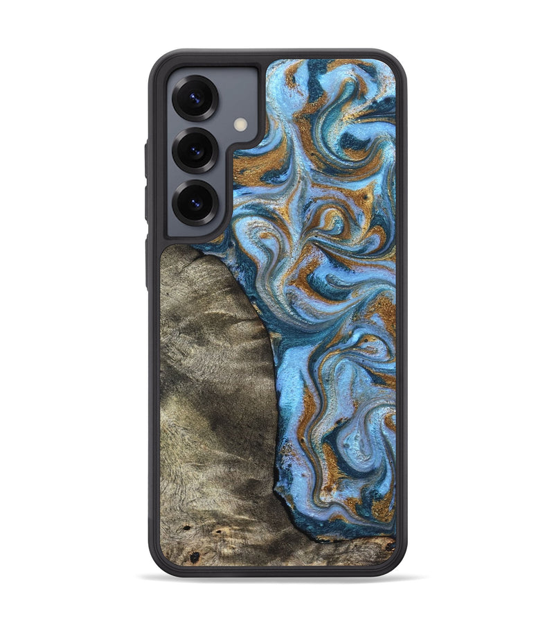 Galaxy S25 Plus Wood Phone Case - Kelsie (Teal & Gold, 831766)
