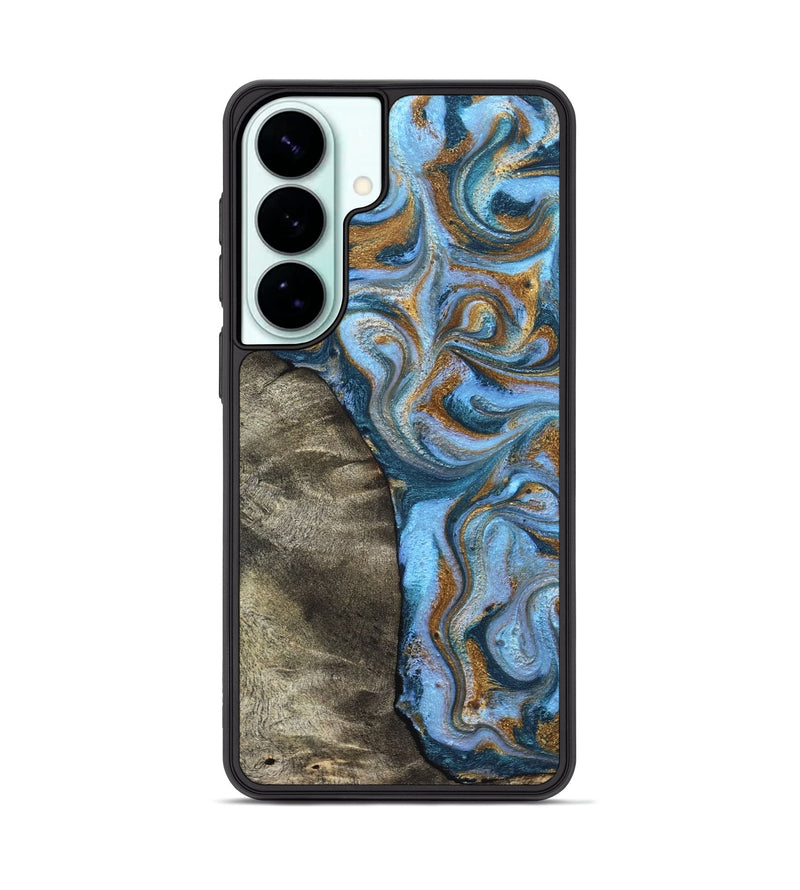 Galaxy S26 Plus Wood Phone Case - Kelsie (Teal & Gold, 831766)