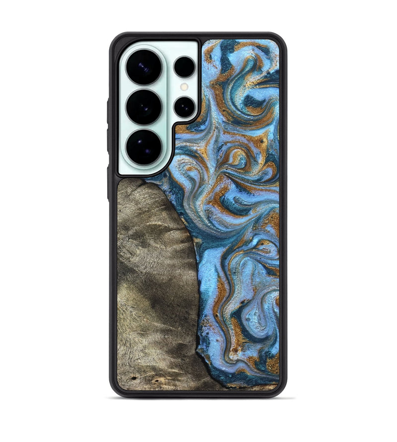 Galaxy S26 Ultra Wood Phone Case - Kelsie (Teal & Gold, 831766)