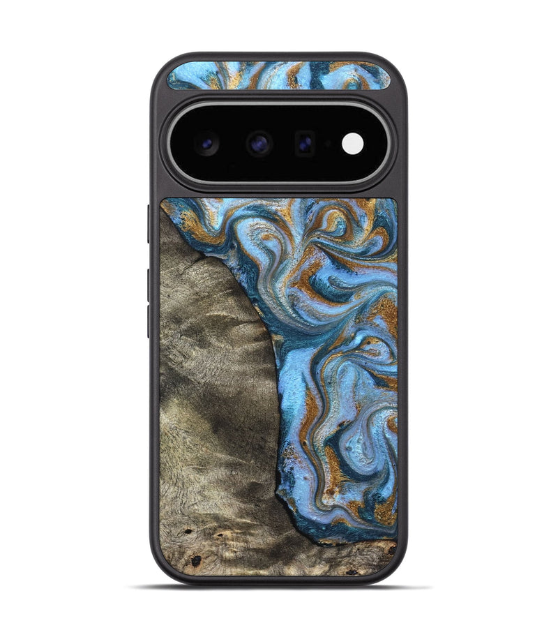 Pixel 11 Wood Phone Case - Kelsie (Teal & Gold, 831766)