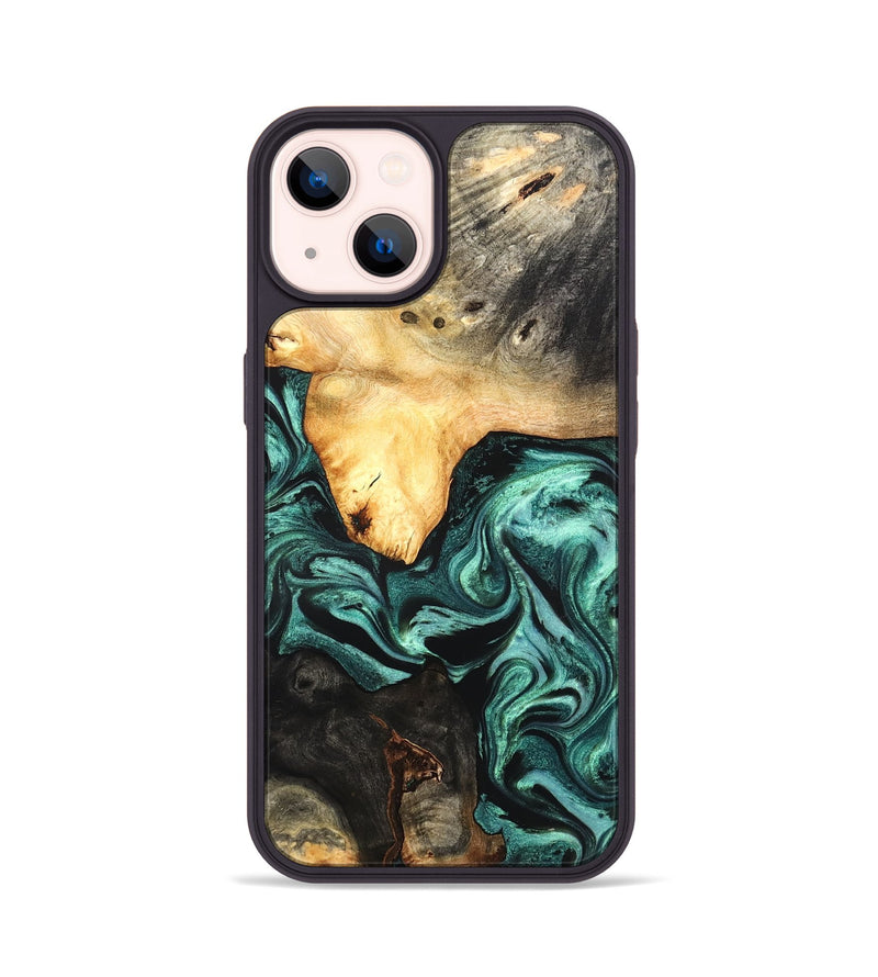 iPhone 14 Wood Phone Case - Damion (Green, 831767)