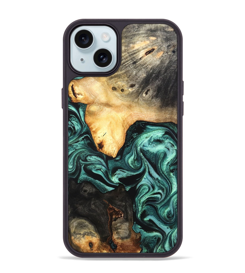 iPhone 15 Plus Wood Phone Case - Damion (Green, 831767)