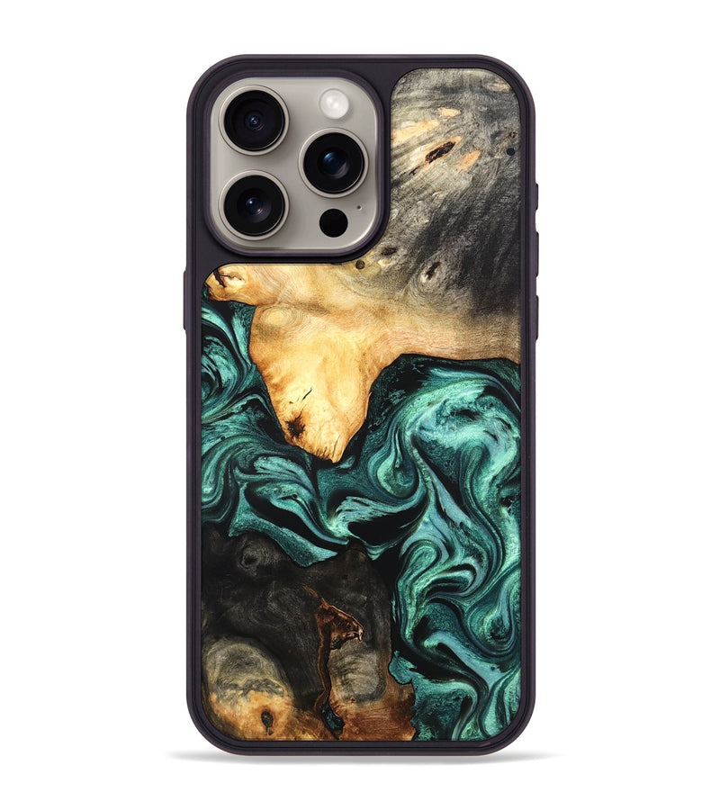 iPhone 15 Pro Max Wood Phone Case - Damion (Green, 831767)