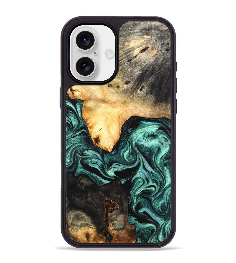 iPhone 16 Plus Wood Phone Case - Damion (Green, 831767)