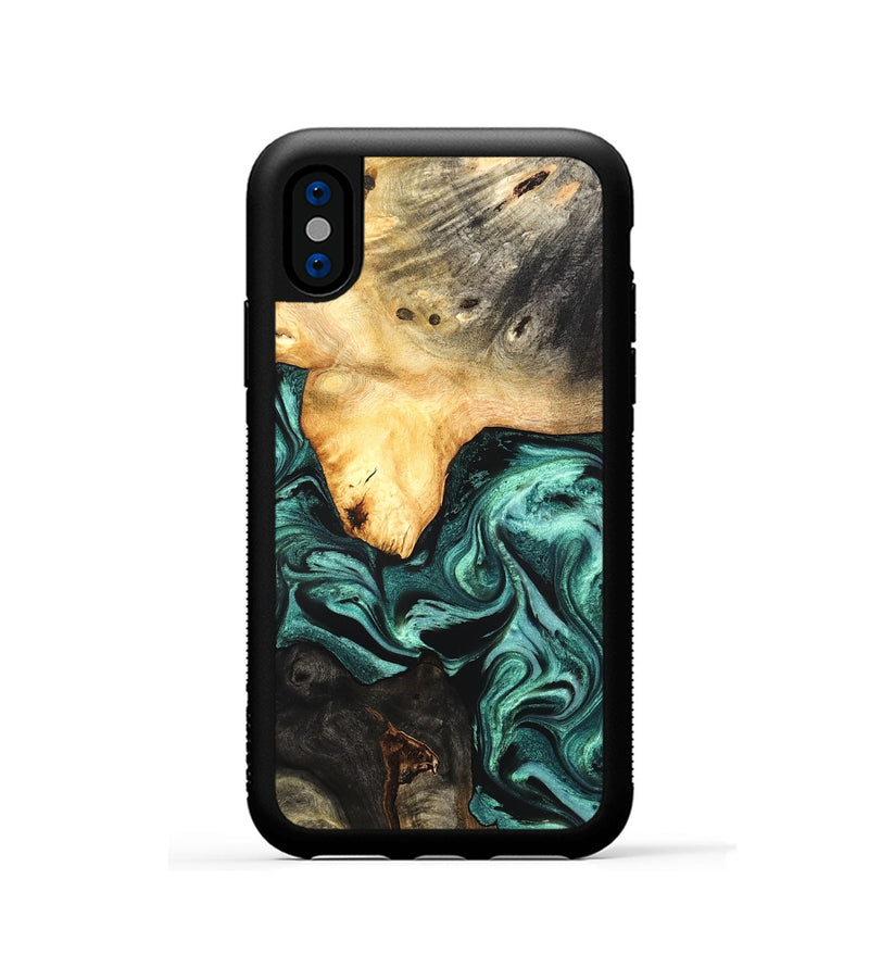 iPhone Xs Wood Phone Case - Damion (Green, 831767)