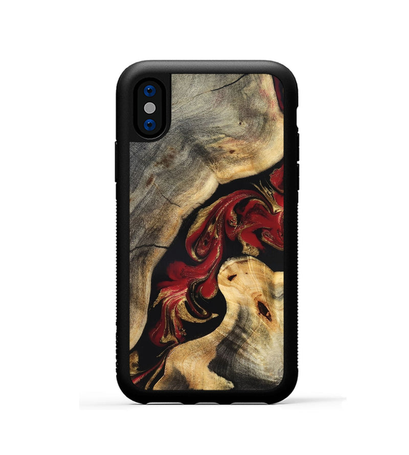iPhone Xs Wood Phone Case - Yoselin (Red, 831769)