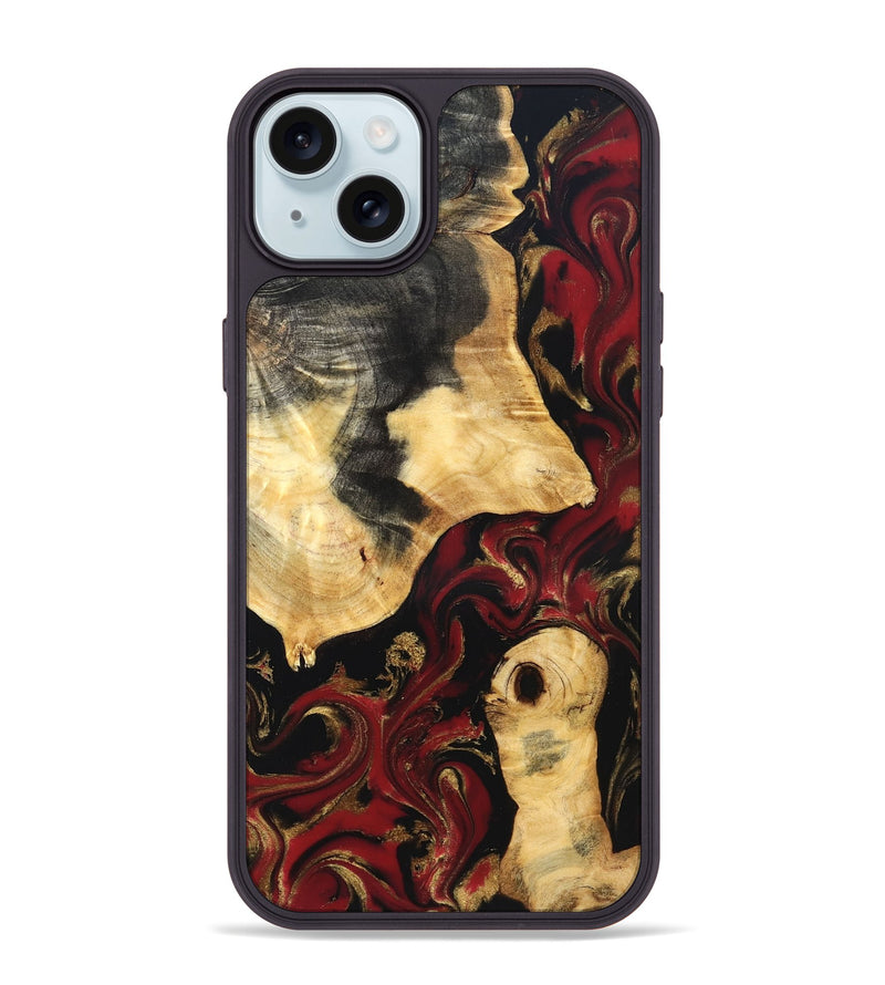 iPhone 15 Plus Wood Phone Case - Mariana (Red, 831770)