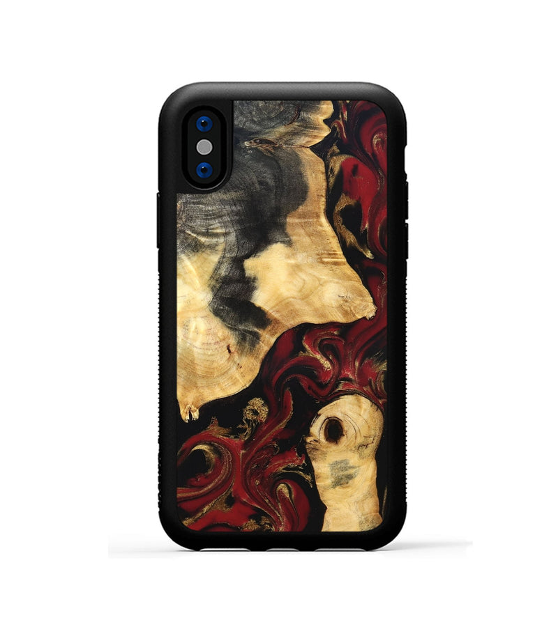 iPhone Xs Wood Phone Case - Mariana (Red, 831770)