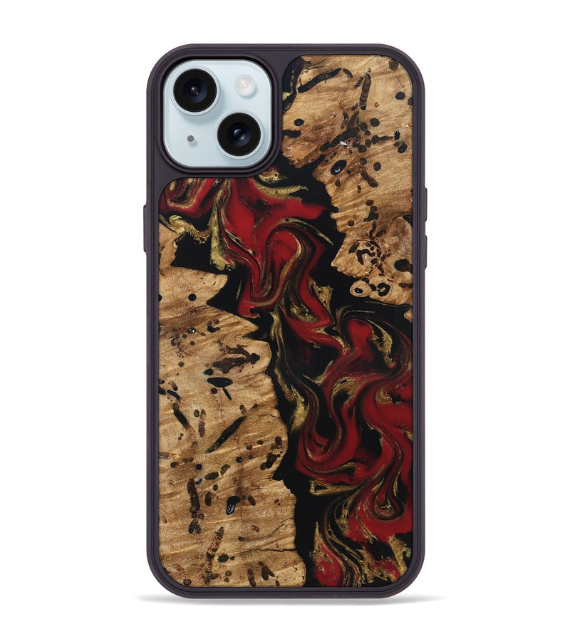 iPhone 15 Plus Wood Phone Case - Katlin (Red, 831771)